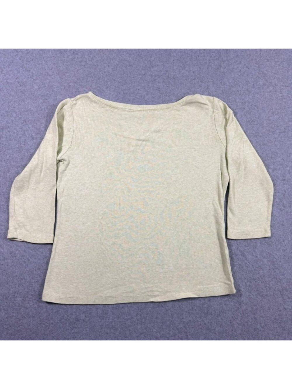 Talbots Women's Small Sage Green Boatneck 3/4 Sleeve Cotton Top